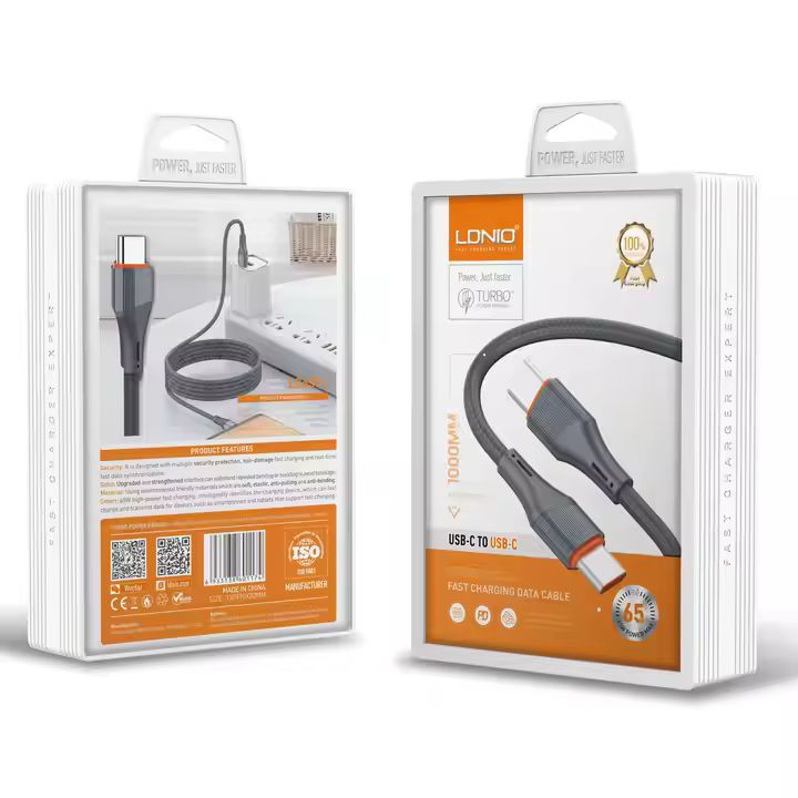 LDNIO LC631C TYPE C TO C FAST CHARGING DATA CABLE 65w 1M GREY