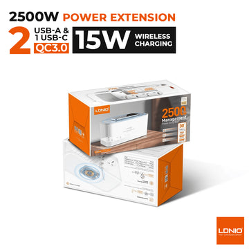 Ldnio SN5311w 2500w Power Extension Box with 15w Wireless Charging